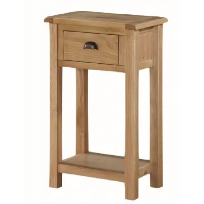 Rustic Solid Oak 1 Drawer Hall Table