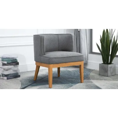 Dark Grey Fabric Compact Accent Chair