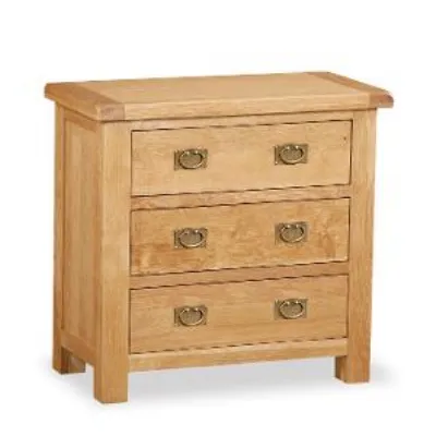 Rustic Solid Oak 3 Drawer Chest