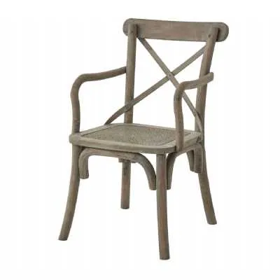 Copgrove Collection Cross Back Carver Chair With Rush Seat