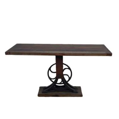 Reclaimed Wood & Metal Console Table