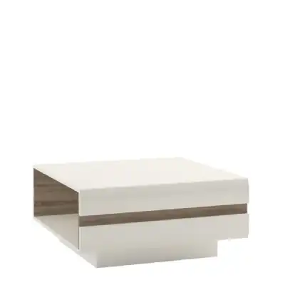 Living Small Designer Coffee Table in white With an Truffle Oak Trim