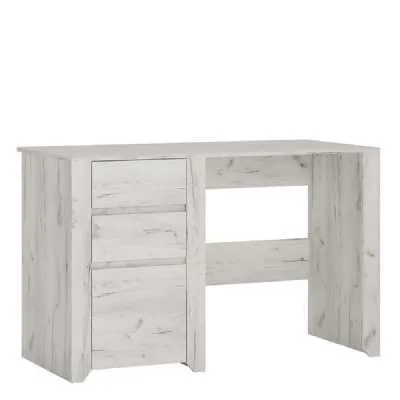 White Oak 2 Drawer 1 Door Single Pedestal Desk Dressing Table
