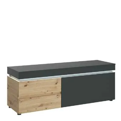 Luci 1 door 2 drawer 150 cm TV unit in Platinum and Oak