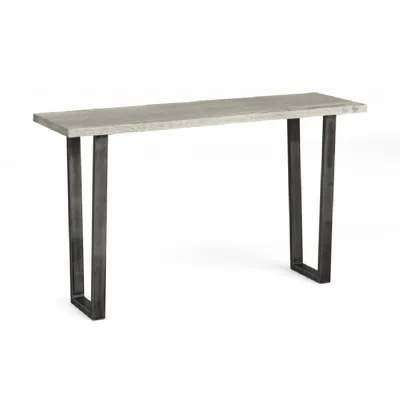Industrial Grey and Black Metal Console Table