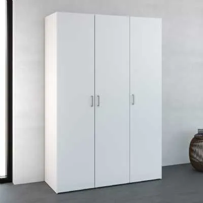 Simple White 3 Door Triple Wardrobe