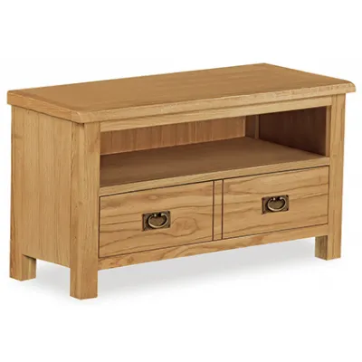 Light Oak Small TV Unit with Shelf and Drawer