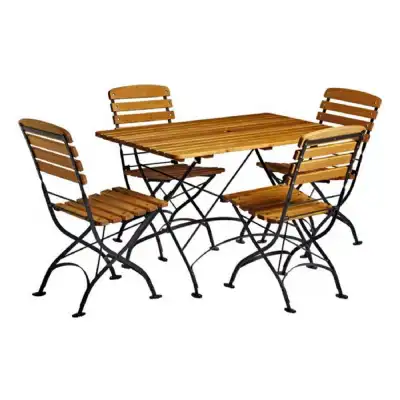 Archie Outdoor Rectangular Folding Table 120 x 70 And 4 Folding Chairs