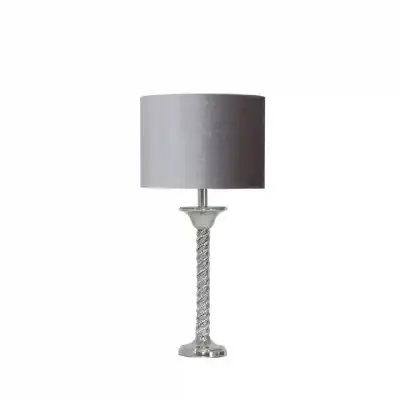Glitz Twist Table Lamp Grey Velvet Shade