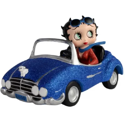 Betty Boop in Blue Sports Car