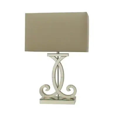 Clear Mirror Table Lamp Champagne Shade