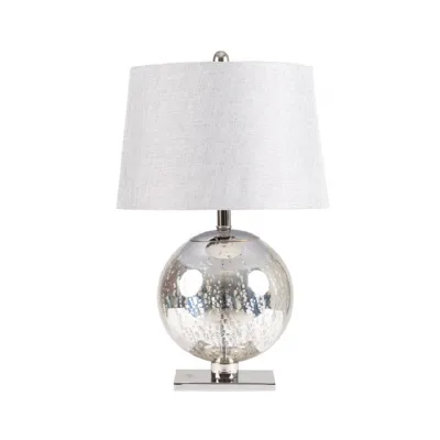 63cm Silver Mercury Glass Table Lamp