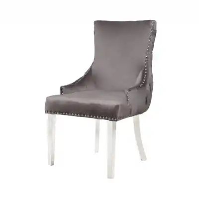 Grey Dining Chair Steel Legs