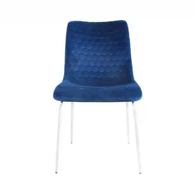 Blue Dining Chair Chrome Legs