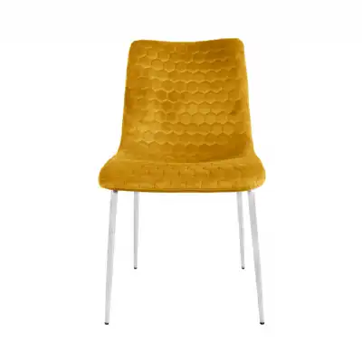 Mustard Dining Chair Chrome Legs