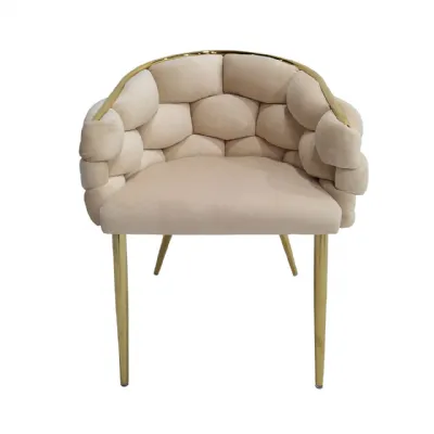 Margaux Cream Velvet With Gold Legs Dining Chair