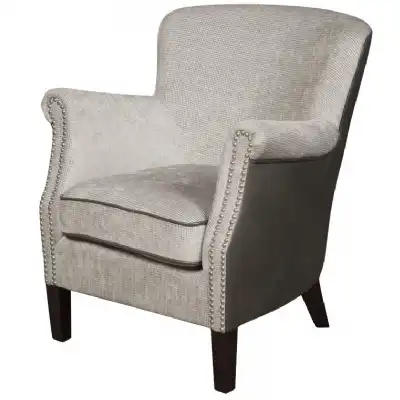 Grey Fabric and Tan Leather Air Brown Accent Chair