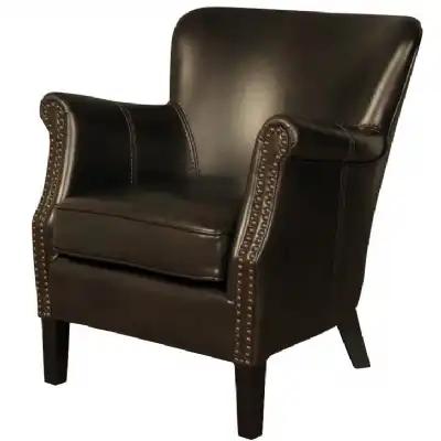 Leather Air Brown Accent Chair