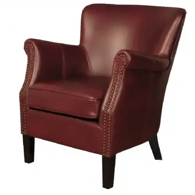 Leather Air Burgundy Accent Chair