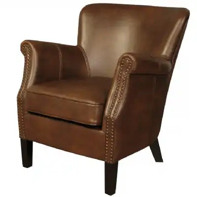 Tan Leather Air Accent Chair