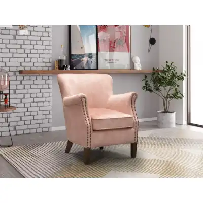 Vintage Coral Fabric Accent Chair