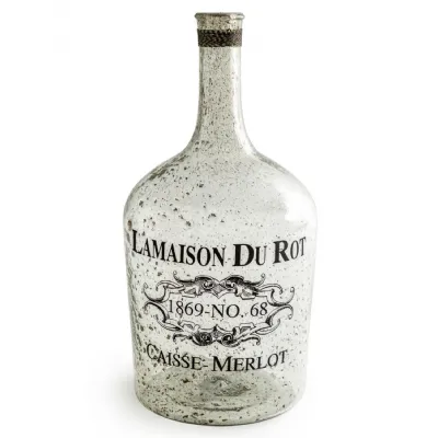 Extra Large Bubbled Glass 'La Maison Du Rot' Bottle Vase