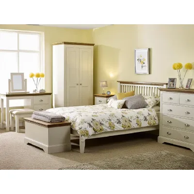 Painted and Solid Oak Profiled Top 4ft 6 High End Bed