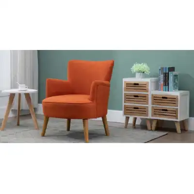 Orange Fabric Casual Accent Chair