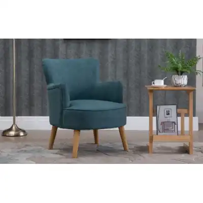 Blue Fabric Casual Accent Chair