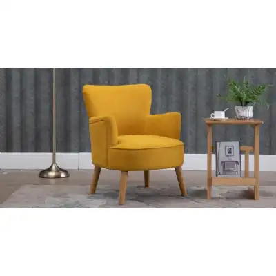 Yellow Fabric Casual Accent Chair