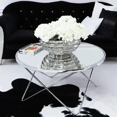 Chrome And Mirror Coffee Table