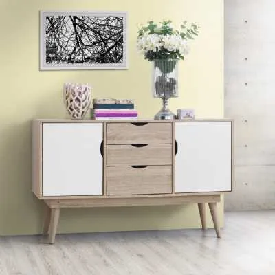 Modern 2 Door And 3 Drawer Sideboard with Cut Out Handles 77 x 125cm