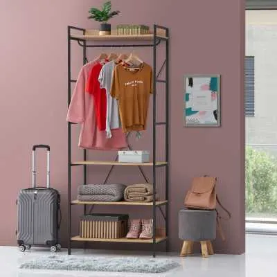 Open Wardrobe With 4 Shelves