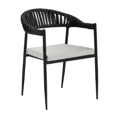 Tina Dark Grey Weave Dining Chairs