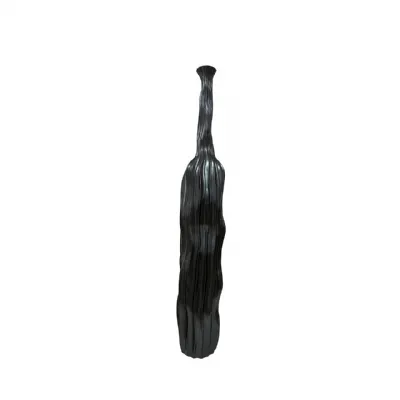 97cm Pearl Grey Ridges Design Polyresin Vase