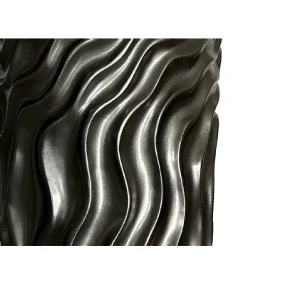 90cm Shiny Pearl Grey Ripples Design Polyresin Vase
