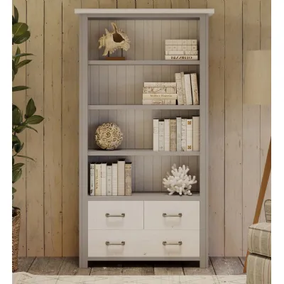 Greystone Large Open Bookcase with Drawers