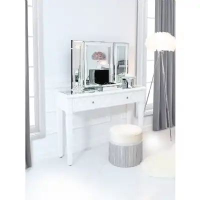 White Wood 2 Drawer Console Dressing Table