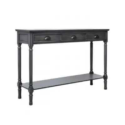 Grey Wooden Large Console Table with Shelf