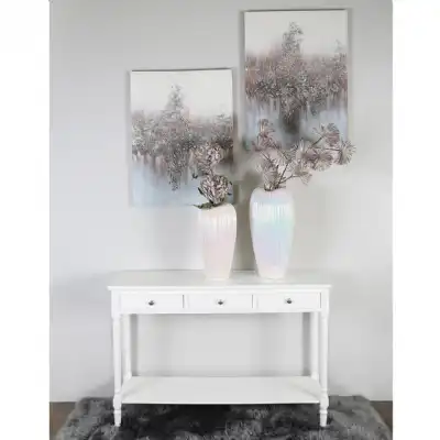 White 3 Drawer Console Table