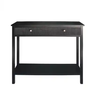 Black Wood 2 Drawer Console Table