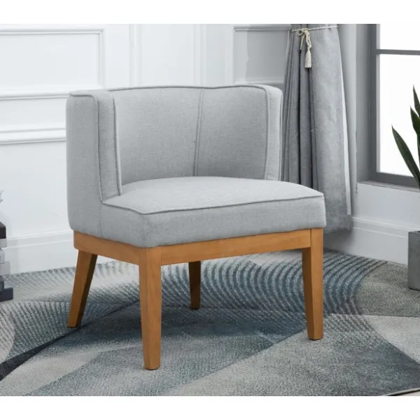 Light Grey Fabric Compact Accent Chair