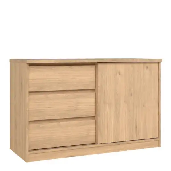 Storage Unit with 1 Sliding Door and 3 Drawers in Jackson Hickory Oak