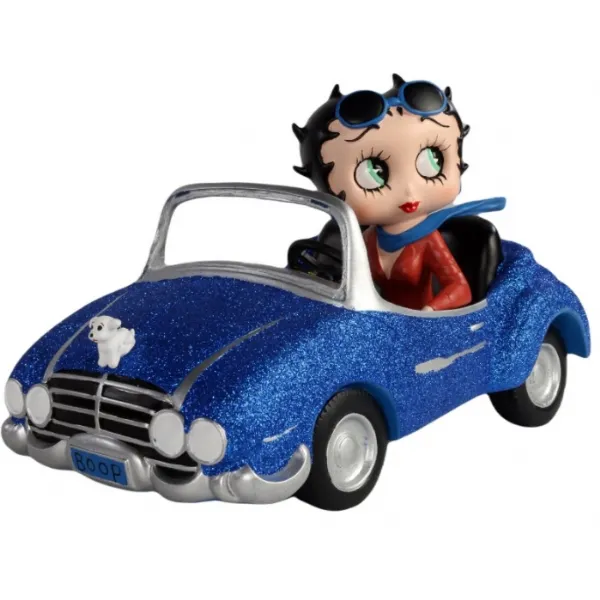 Betty Boop in Blue Sports Car