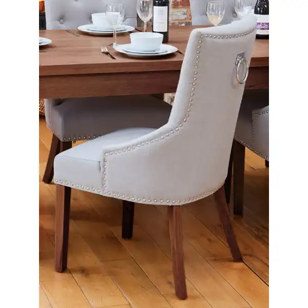 Pair of Grey Walnut Narrow Back Dining Chairs