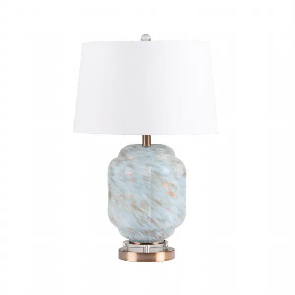 65cm Light Blue Glass Table Lamp