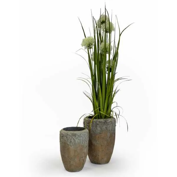 Tall Gold And Cream Eco S 2 Garden Planters