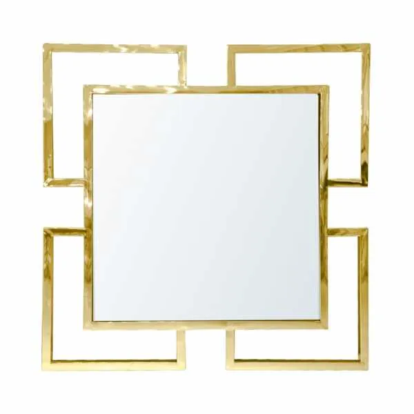 80cm Geo Gold Wall Mirror