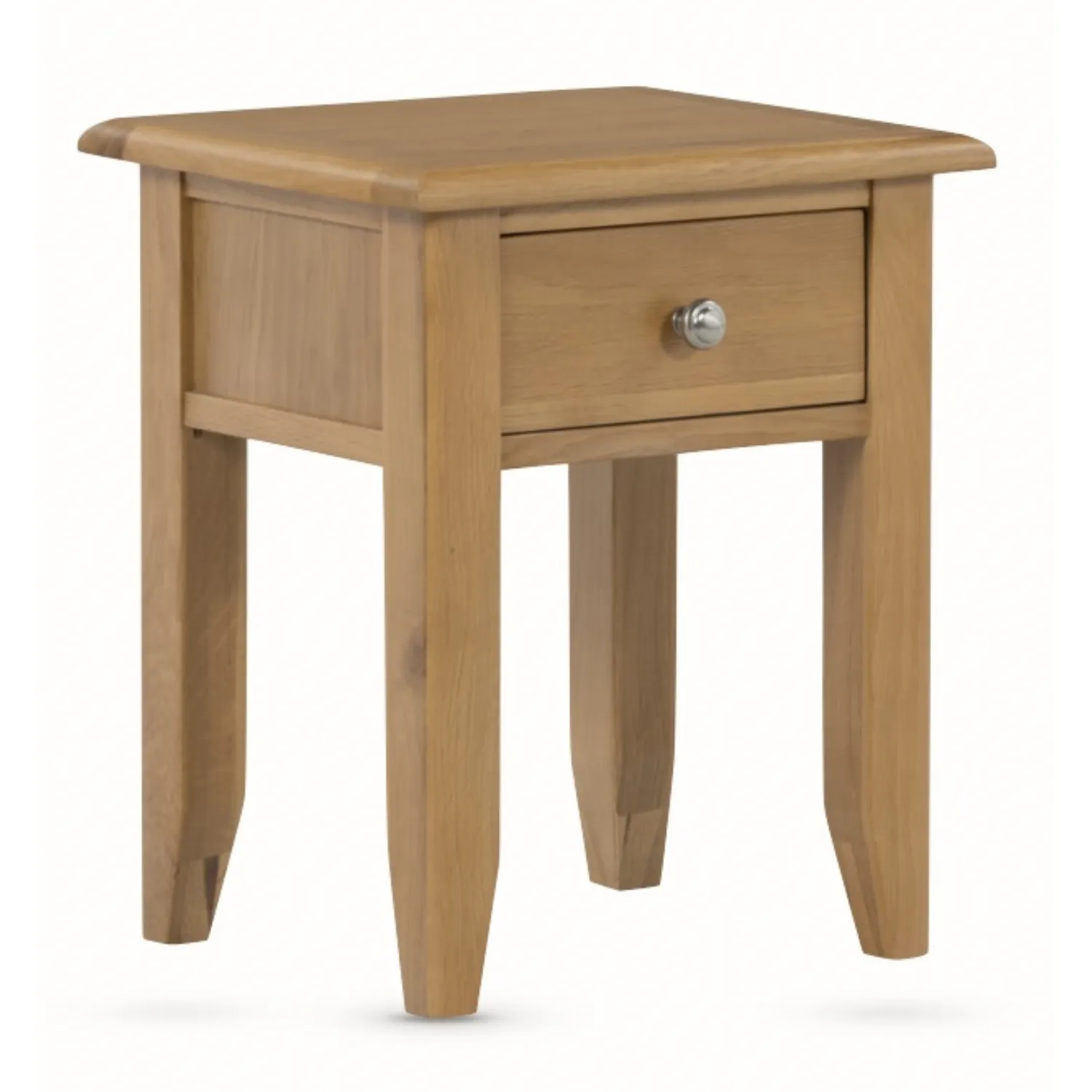 Medium Solid Oak Lamp Table with Drawer