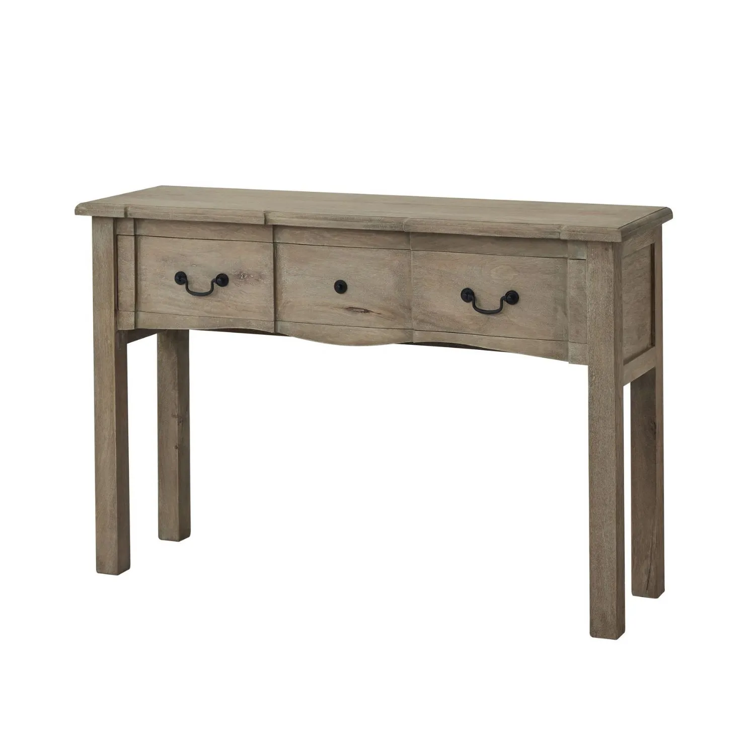 French Style Rustic Washed Hard Wood 1 Drawer Console Table